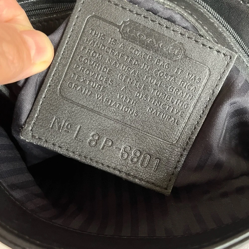 Vtg COACH Leather Hudson Black Flap Shoulder Bag Crossbody Purse L8P-6801 - Picture 10 of 12